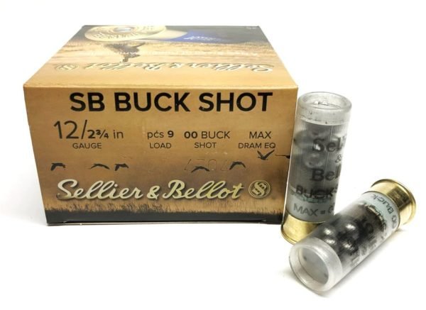 12 Gauge Sellier & Bellot 2 3/4" 00 Buck 9 Pellets SB12BSG - 25 Rounds